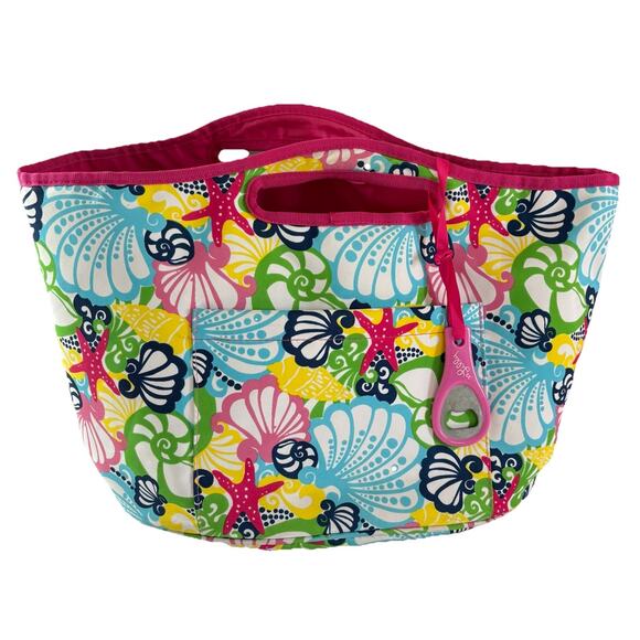Lilly Pulitzer Beach Insulated Cooler Bag Beverage Bucket Seashell & Starfish - Picture 1 of 11